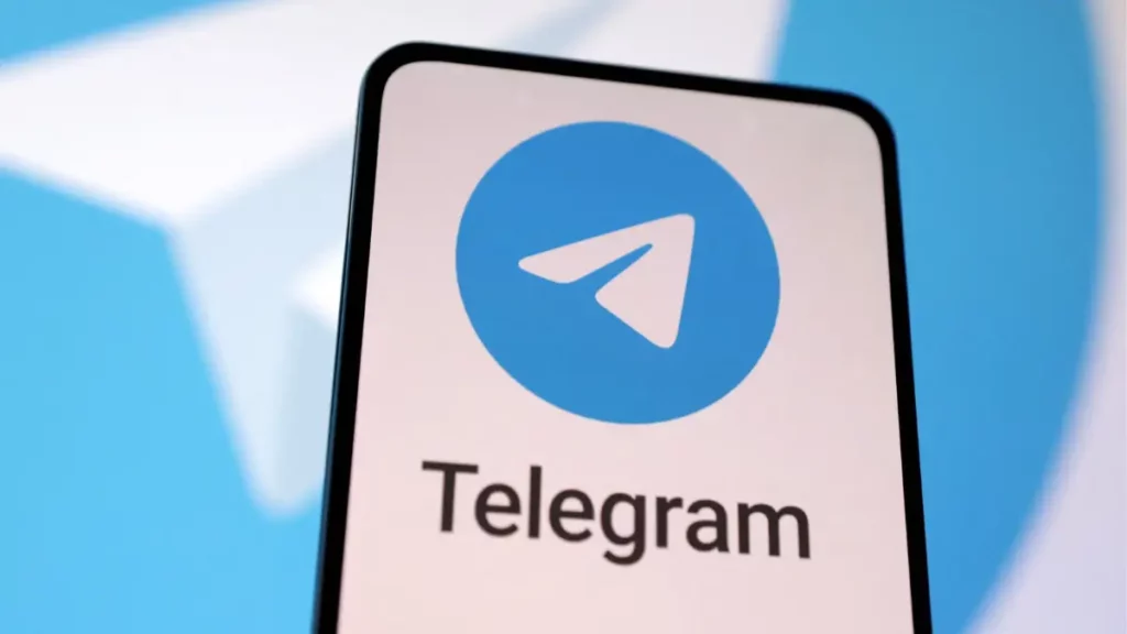 Telegram logo displayed on a smartphone screen.